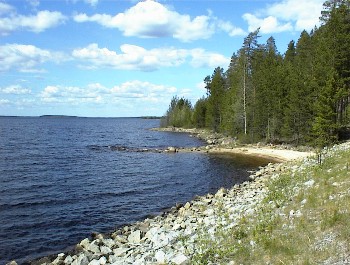 06.06 11:33 In Finnland: immer wieder Seen zwischendurch!